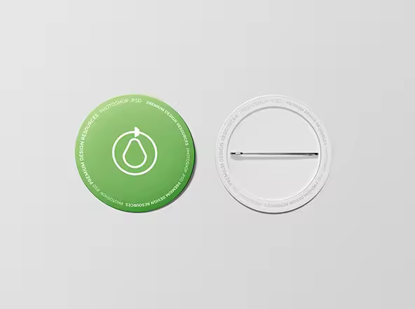 别针纽扣徽章设计样机 Pin Button Badge Mockup