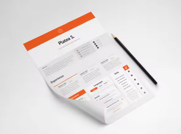 A4 /美国信件尺寸线框组件求职信简历模板 A4 / US Letter Resume Template
