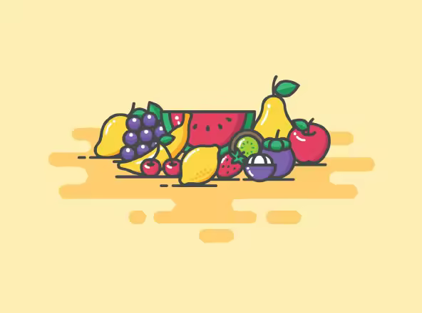 12枚常见水果矢量彩色图标 12 Colored Fruit Icons – Illustrator & Sketch