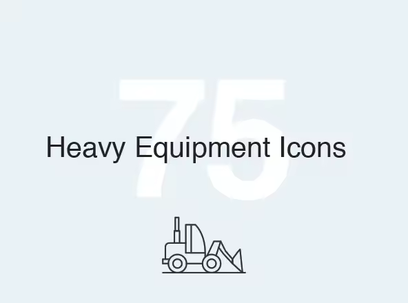 75枚常见重型设备矢量线性图标 75 Heavy Equipment Icons