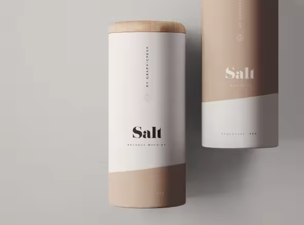 圆筒形食品包装罐外观设计样机模板 Cylinder Food Container Mockup