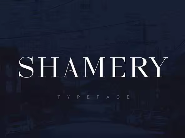 豪华典雅全大写英文衬线字体 Shamery Font