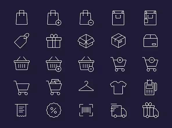 购物主题矢量图标设计素材 Vector Shopping Icons