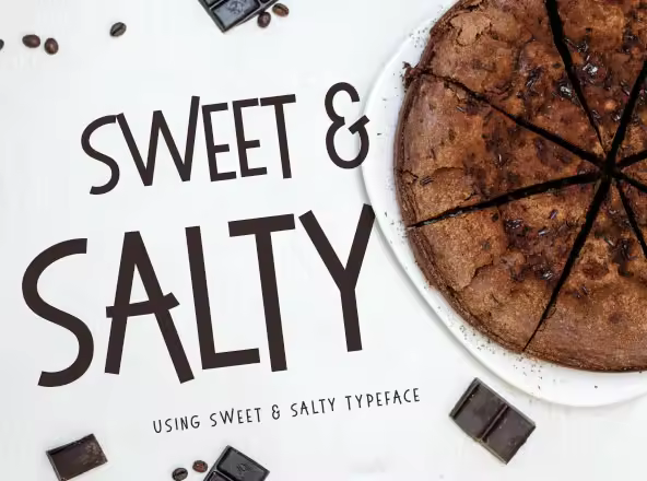 复古中世纪食物版式无衬线多功能字体 Sweet & Salty Fun Typeface