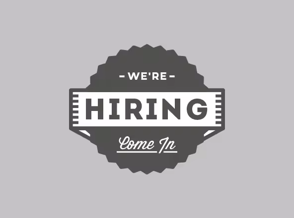 创意招聘广告矢量徽章模板 We’re Hiring Vector Badges