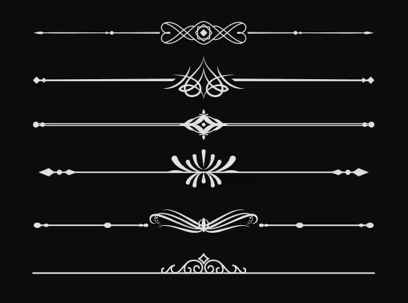 欧式古典边框＆分隔线设计矢量装饰元素 Borders and Dividers Design Elements