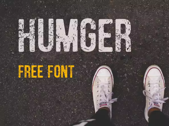 旧派风格速写大写字母英文装饰字体 Humger Free Font