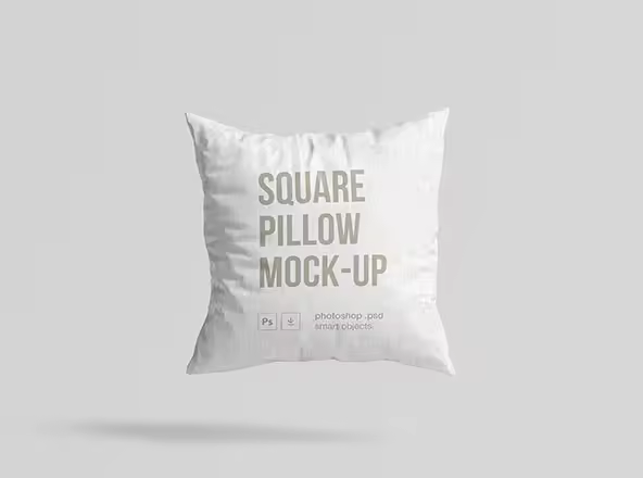 方形枕头抱枕外观设计样机模板 Square Pillow Mockup