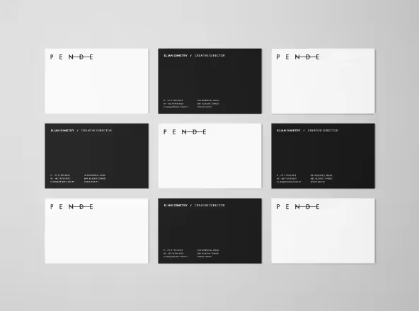 企业名片设计等距网格效果图样机 Uniform Overhead Business Cards Mockup