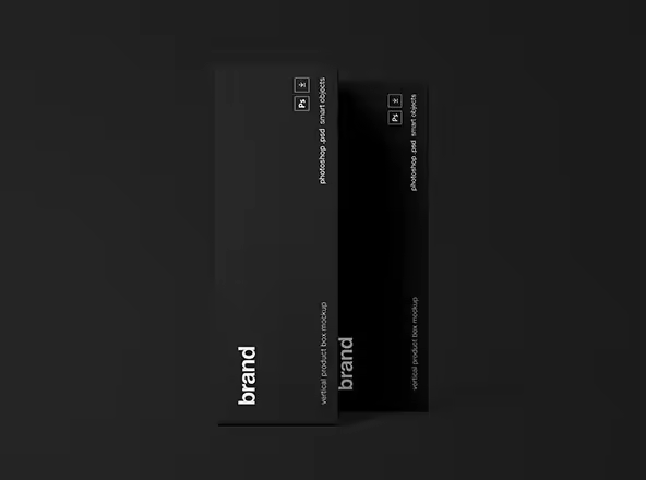 长方体产品包装盒定制设计效果图样机模板 2 Vertical Product Boxes Mockup