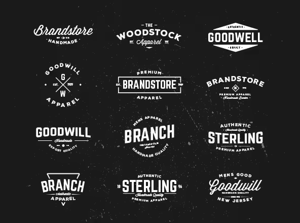 复古Logo徽章设计模板集 Typographic Vintage Badges