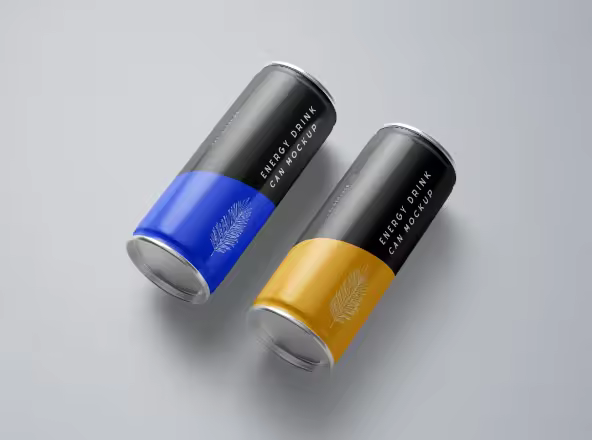 能量饮料易拉罐外观设计样机PSD模板 Energy Drink Can Mockup – PSD