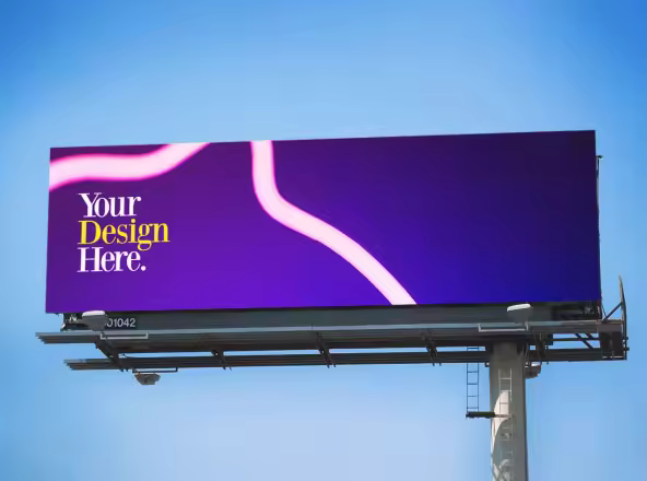 大型公路广告牌广告演示样机模板 Free Billboards Mockup