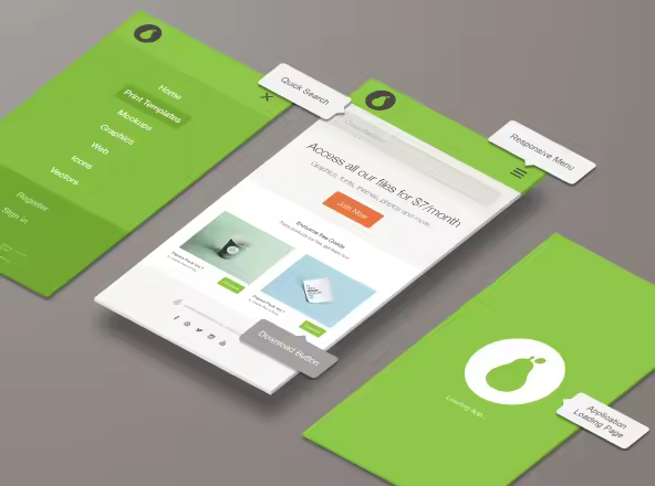 APP应用界面设计立体效果图样机 Perspective App Screen Mockup