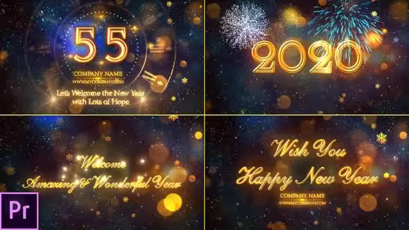 梦幻粒子动画特效2020年新年倒计时视频PR模板 New Year Countdown 2020 – Premiere Pro