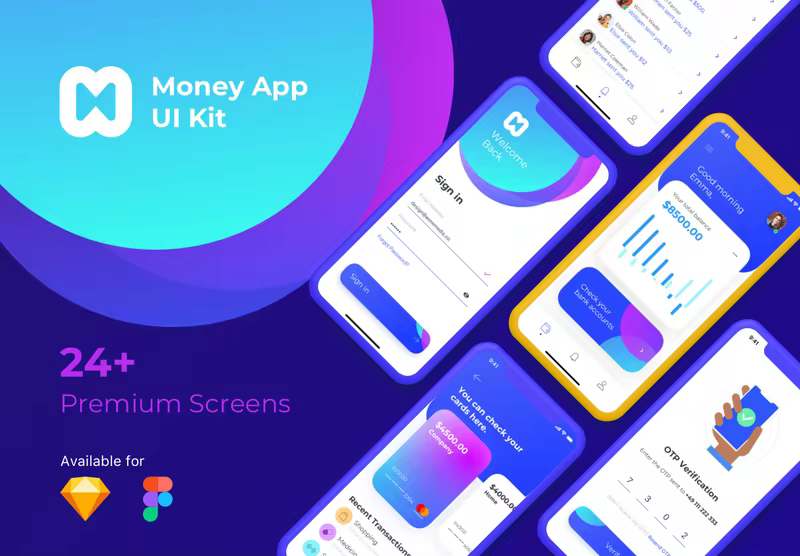 小咖下午茶：电子钱包金融账户管理APP UI套件