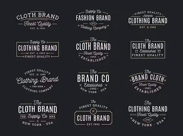 时装品牌设计服装矢量Logo样机模板 Clothing Vector Badges