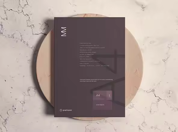 A4标准尺寸杂志封面设计图展示样机 A4 Magazine Cover Mockup
