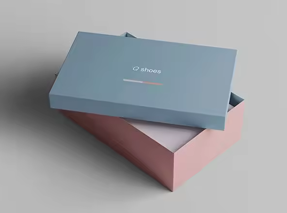 高端女鞋鞋盒外观设计图样机模板 Shoe Box Mockup
