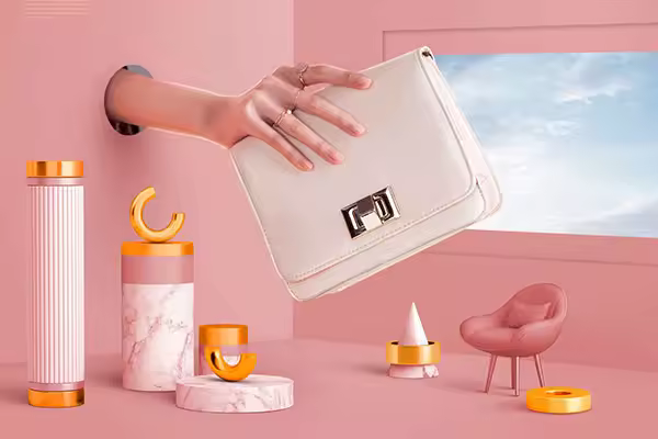 时尚潮流的女式手拿包产品推广电商海报设计