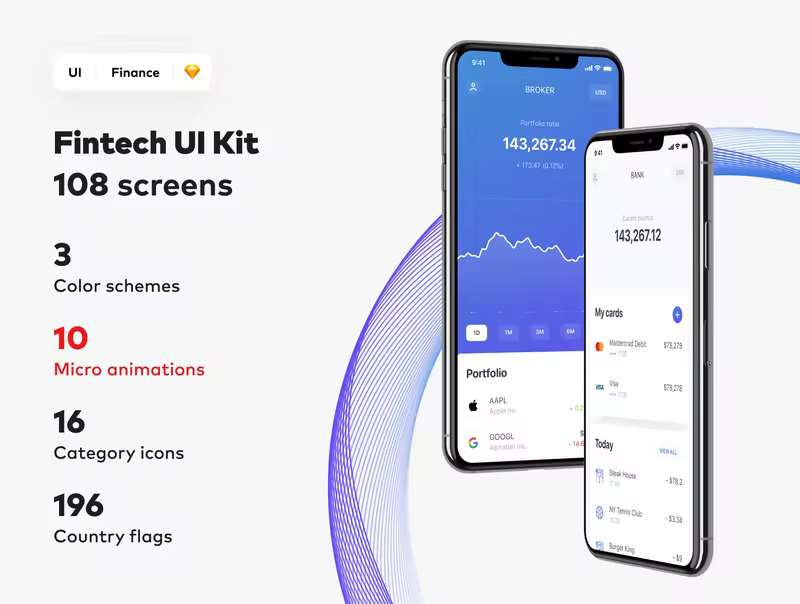 小咖下午茶：金融科技APP应用设计UI套件