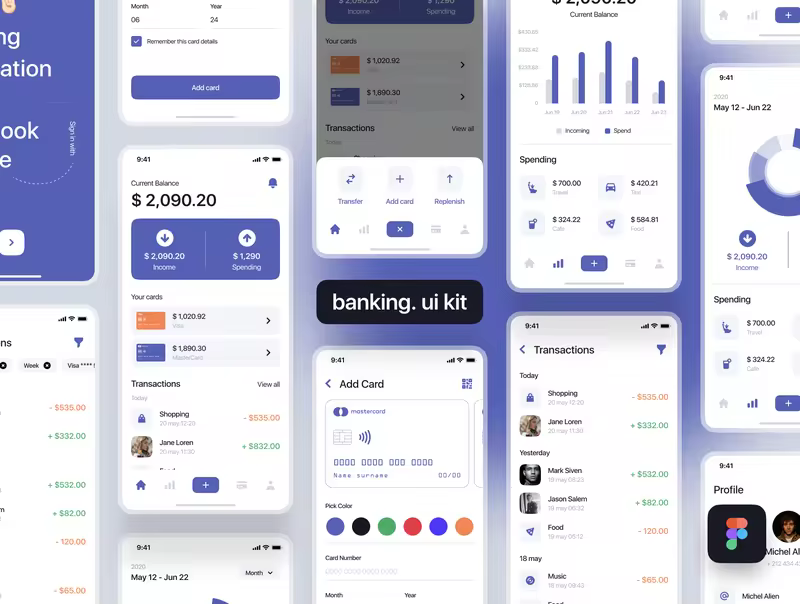 小咖下午茶：金融业银行App应用UI设计套件