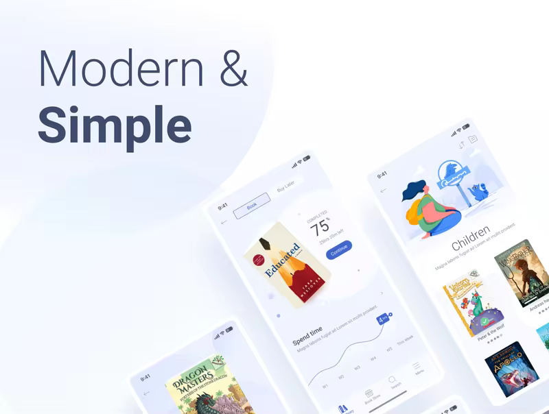 小咖下午茶：现代简约的书店APP应用UI设计套件