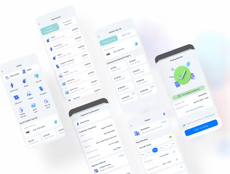 小咖下午茶：数字钱包移动App应用设计UI套件