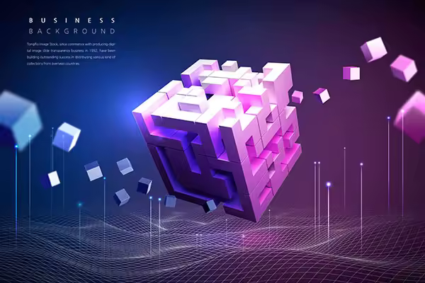 科技主题几何方块商业背景图psd素材