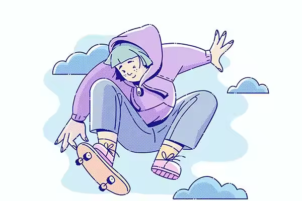 小咖下午茶：创意人物半色调插画素材