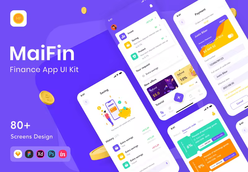 小咖下午茶：金融财务APP应用程序UI套件