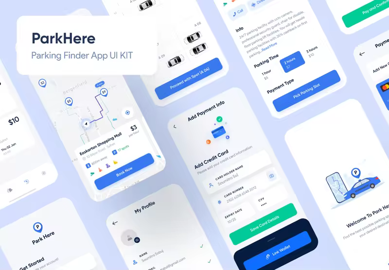 小咖下午茶：停车场查找器App应用程序UI KIT