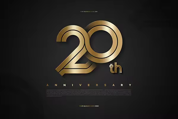 黑金风格20周年活动Banner设计韩国素材
