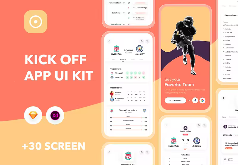 小咖下午茶：体育运动资讯类APP UI KIT