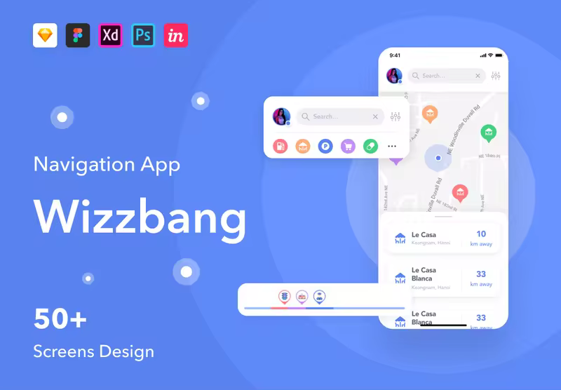 小咖下午茶：地图导航应用程序iOS UI套件