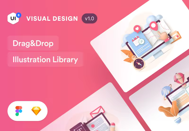 小咖下午茶：UI/UX视觉设计主题场景插画素材包