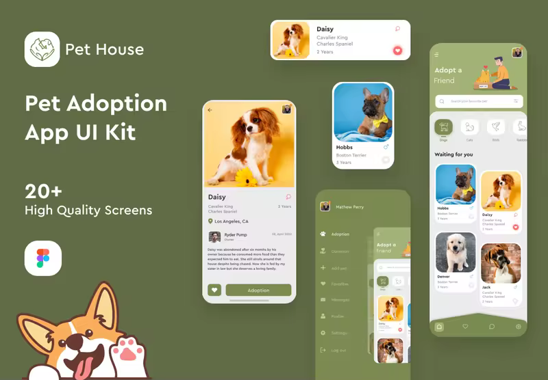 小咖下午茶：宠物领养App应用UI套件