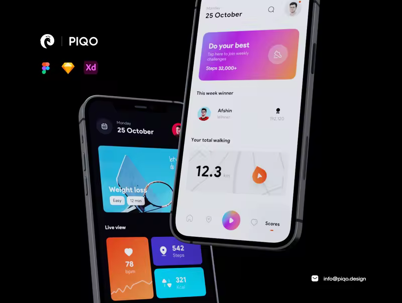 小咖下午茶：健身应用程序APP UI套件