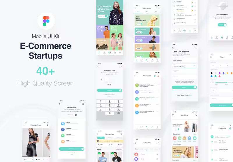 小咖下午茶：电子商务初创购物公司App应用UI套件