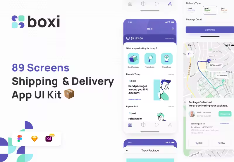 小咖下午茶：物流运输&交付应用程序UI套件