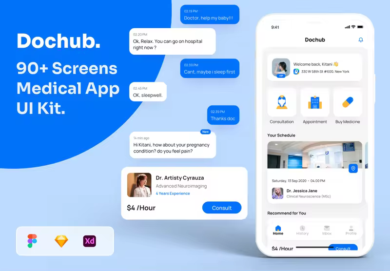 小咖下午茶：医生&医疗移动应用App UI Kit