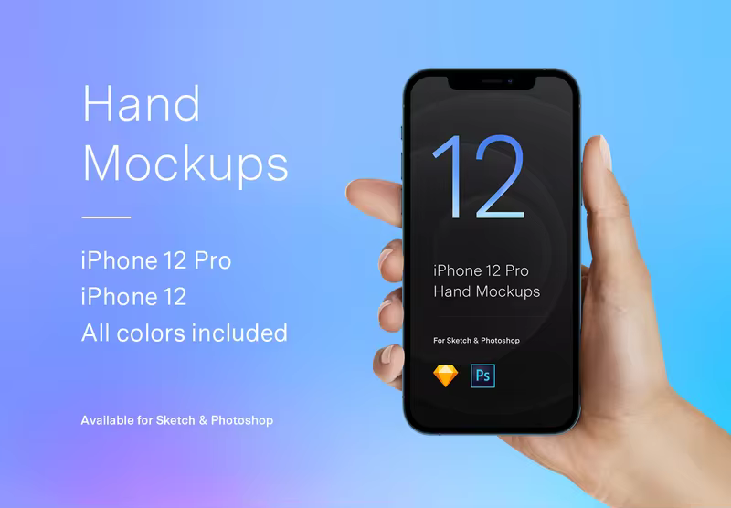 小咖下午茶：手持iPhone 12 Pro和iPhone 12样机模板包