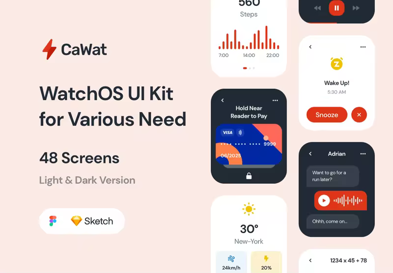小咖下午茶：满足各种需求的智能手表WatchOS UI套件