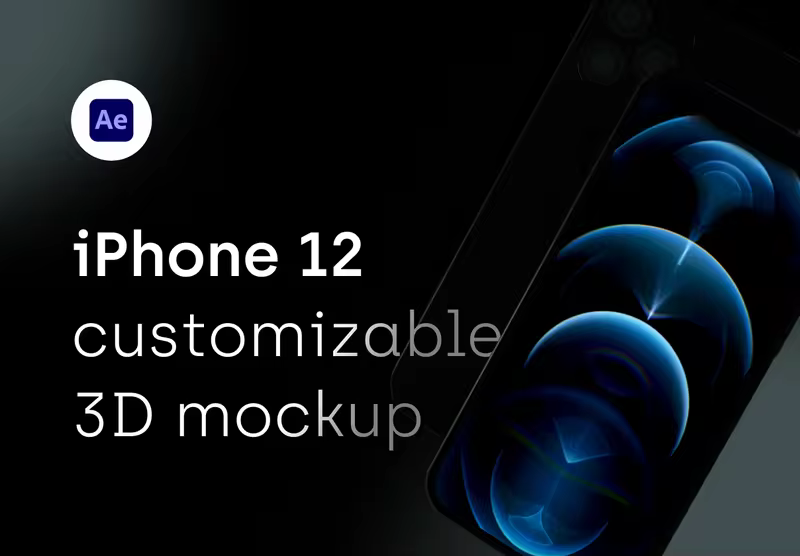 小咖下午茶：iPhone 12 Pro动画3D样机[aep]