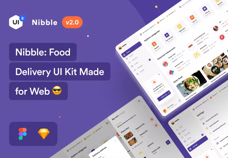 小咖下午茶：食物交付平台Web UI设计工具套件