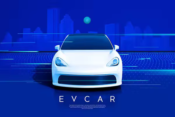 绿色环保EV新能源汽车海报设计韩国素材