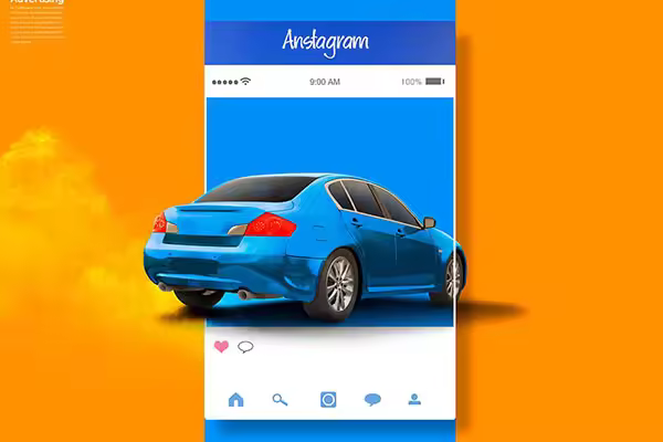 Instagram社交平台汽车广告海报设计韩国素材