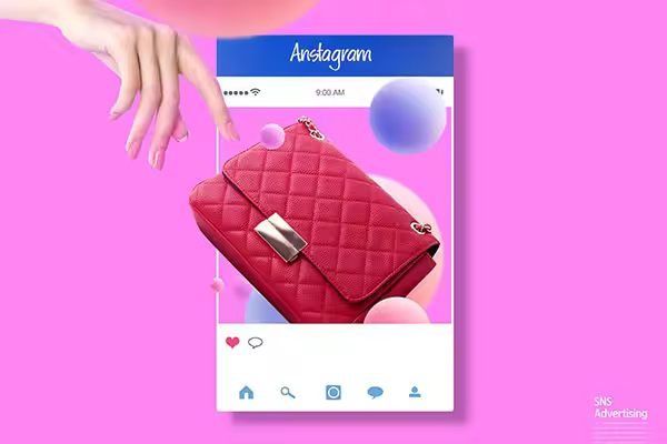 Instagram社交平台手包广告海报设计韩国素材