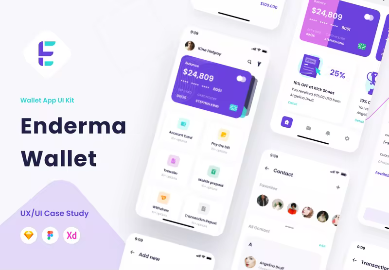 小咖下午茶：金融/银行/电子钱包App应用程序UI套件