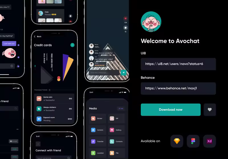 小咖下午茶：专为品牌和设计师的社交应用App UI套件